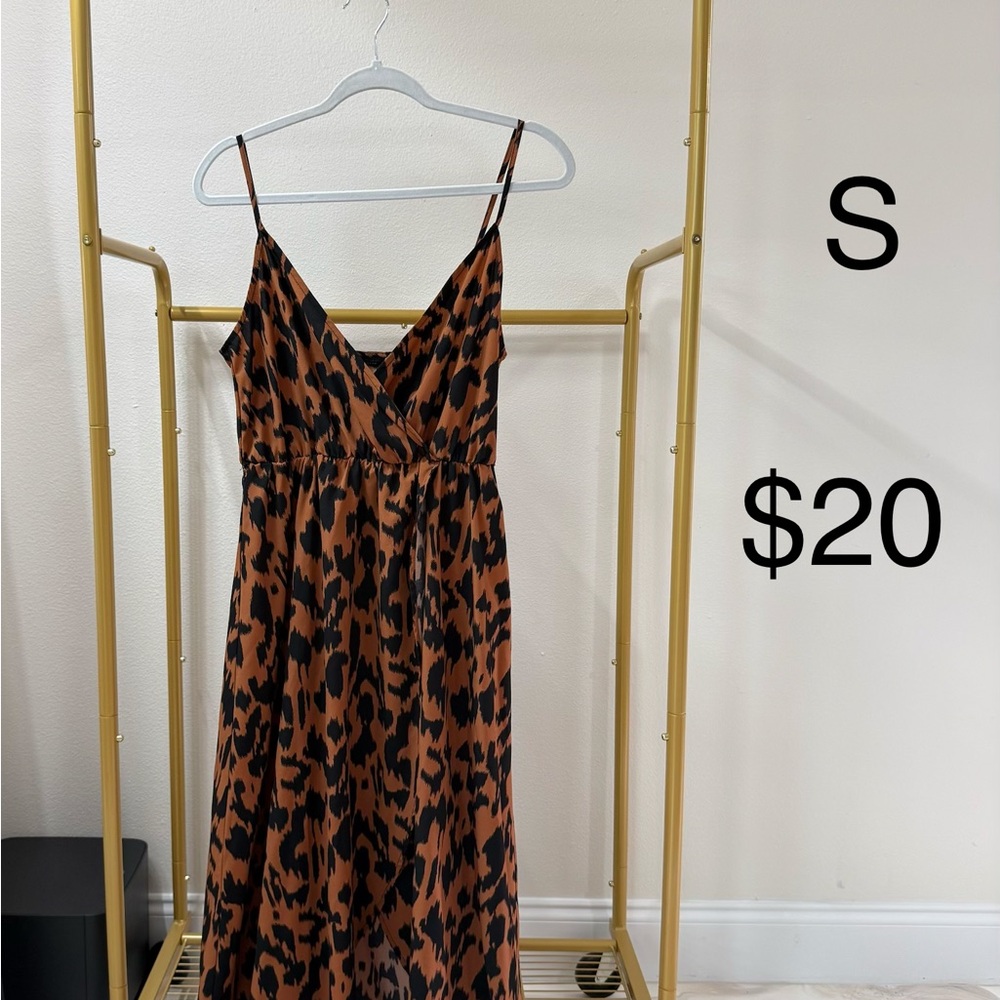 Leopard Print Spaghetti Strap Dress